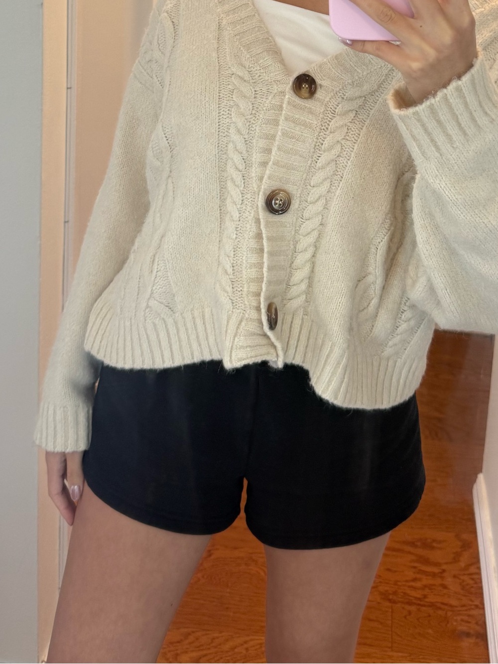 Aritzia Black Cotton-Blend Shorts